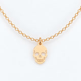 Gold Filled Necklace Skull Necklace or Charm, 14k Gold Filled or Sterling Silver, Dainty Minimalist Jewelry, Birthday Gift for Her