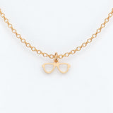 Gold Filled Necklace Glasses Sunglasses Necklace or Charm, 14k Gold Filled or Sterling Silver, Dainty Minimalist Jewelry