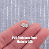 American Flag - Stainless Connector- Permanent Jewelry Connectors- Polished Stainless Steel - Made in the USA