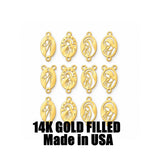 Mary Jesus Connector Charm Rosary Heart Center Permanent Jewelry Connecto - 14kt gold filled or Sterling Silver - Made in the USA