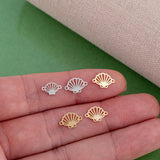 Scallop Sea Shell Beach Ocean Permanent Jewelry Connector Intricate Details Oyster Clam 14kt gold filled or Sterling Silver- Made in the USA