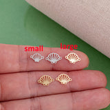 Scallop Sea Shell Beach Ocean Permanent Jewelry Connector Intricate Details Oyster Clam 14kt gold filled or Sterling Silver- Made in the USA