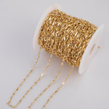 Bar Long and Short Chain 3mm Brass Ion Gold Plated Tarnish Resistant - sold by the yard