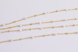 14kt Gold Filled 1.5mm Satellite Chain and Tiny Freshwater Pearl - Chain for Permanent Jewelry - USA made-Permanent Jewelry Chain