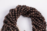 Chocolate Brown Jade 8mm Faceted Round - Single or Bulk - 15.5" AAA Quality
