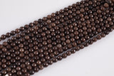 Chocolate Brown Jade 8mm Faceted Round - Single or Bulk - 15.5" AAA Quality
