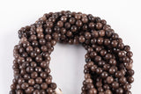 Chocolate Brown Jade 8mm Faceted Round - Single or Bulk - 15.5" AAA Quality
