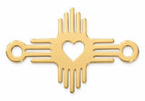 Southwestern Zia Pueblo Design- Permanent Jewelry Connector or Charm- 14kt gold filled or Sterling Silver - Made in the USA