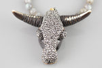 Bull Cow Head Set in Crystal Pave----Close Out Price!