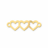 Heart Triple 3 linked heart - Permanent Jewelry Connector or Charm- 14kt gold filled or Sterling Silver - Made in the USA
