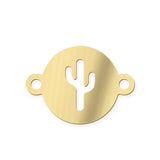 Cactus Disc- Permanent Jewelry Connector or Charm- 14kt gold filled or Sterling Silver - Made in the USA