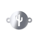 Cactus Disc- Permanent Jewelry Connector or Charm- 14kt gold filled or Sterling Silver - Made in the USA