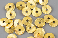 Brushed Gold Copper Wavy disc, All sizes! 8 Inch Strand!