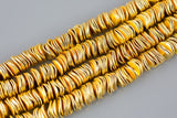 Brushed Gold Copper Wavy disc, All sizes! 8 Inch Strand!
