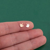 I love you Connector American Sign Language Rock on headbanger - 14Kt Gold Filled Sterling Silver Connectors - Permanent Jewelry Supply
