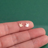 I love you Connector American Sign Language Rock on headbanger - 14Kt Gold Filled Sterling Silver Connectors - Permanent Jewelry Supply