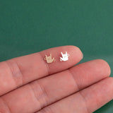 I love you Connector American Sign Language Rock on headbanger - 14Kt Gold Filled Sterling Silver Connectors - Permanent Jewelry Supply