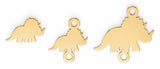 Triceratops Dinosaurs Connector - Tiny 14Kt Gold Filled or Sterling Silver Connectors- for Bracelet or Necklace - Permanent Jewelry Supply