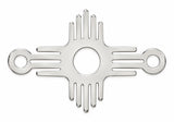 Southwestern Zia Pueblo Design- Permanent Jewelry Connector or Charm- 14kt gold filled or Sterling Silver - Made in the USA