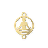 Yoga Buddha Sitting - 14Kt Gold Filled Sterling Silver Connectors - Permanent Jewelry Supply