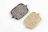 Rectangular CZ Pave 15*20mm connector