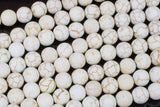 Natural White Magnesite Matt Round 6mm, 8mm, 10mm, 12mm-Full Strand 15.5 inch Strand Gemstone Beads