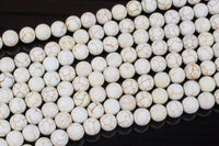 Natural White Magnesite Matt Round 6mm, 8mm, 10mm, 12mm-Full Strand 15.5 inch Strand Gemstone Beads