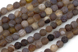 Natural Matt Brown Spider Vein Agate, High Quality in Matt Round, 6mm, 8mm, 10mm, 12mm- Full Strands Beads 15.5 Inches Gemstone Beads