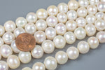 11-12mm Large Hole Jumbo Freshwater Pearl, 8 Inch Strand Big Hole Beads