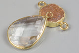 Gold Bezel Crystal TEARDROP 18*30mm 1 pc