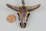 Texas Charm /Bull Pendant /Bull Face Charm, Animal Charm, Approx 2.5 inch long,Sold as 1 Piece