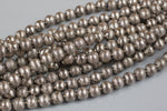 Brushed Gunmetal Copper Beads, All sizes! 8 Inch Strand! 6mm, 8mm, 10mm, 12mm