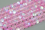 Gorgeous Light Rose Spectrolite Quartz Matt, High Quality in Round, 6mm, 8mm, 10mm, 12mm-Full Strand 15.5 inch Strand