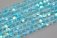 Gorgeous Light Aqua Spectrolite Quartz Matt, High Quality in Round, 6mm, 8mm, 10mm, 12mm-Full Strand 15.5 inch Strand