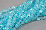 Gorgeous Light Aqua Spectrolite Quartz Matt, High Quality in Round, 6mm, 8mm, 10mm, 12mm-Full Strand 15.5 inch Strand