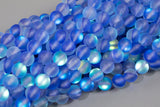 Gorgeous Sapphire Spectrolite Quartz Matt, High Quality in Round, 6mm, 8mm, 10mm, 12mm- In Full 15.5 Inch Strand