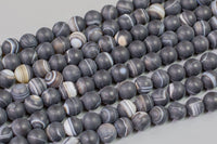 Natural Matte Sardonyx- Banded Agate, High Quality in Matt Round, 6mm, 8mm, 10mm Gemstone Beads