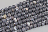 Natural Matte Sardonyx- Banded Agate, High Quality in Matt Round, 6mm, 8mm, 10mm Gemstone Beads