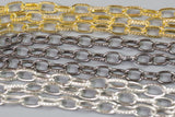 Texturized Oval Round Steel Chain. Nice and Heavy. Gunmetal, Gold, and Dark Silver Plated