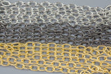CHAIN by the ROLL!!!! Texturized Oval Round Steel Chain. Nice and Heavy. Gunmetal, Gold, and Dark Silver Plated---30 feet per Roll