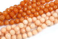 JADE Faceted Round 10mm Reds -Full Strand 15.5 inch Strand,