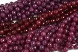 JADE Faceted Round 10mm Reds -Full Strand 15.5 inch Strand,