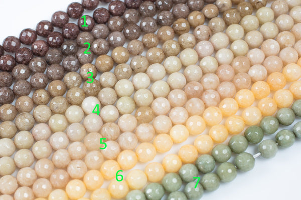 Bulk Wholesale Volume- JADE Faceted Round 8mm- Neutrel Color-10 Strands Per Order