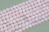 Natural Pink Opalite Quartz, High Quality in Faceted Round- 4mm, 6mm, 8mm, 10mm, 12mm, 14mm- Full Strand Gemstone Beads
