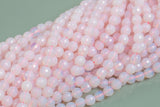 Natural Pink Opalite Quartz, High Quality in Faceted Round- 4mm, 6mm, 8mm, 10mm, 12mm, 14mm- Full Strand Gemstone Beads