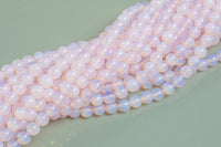 Natural Pink Opalite Quartz, High Quality in Round- 4mm, 6mm, 8mm, 10mm, 12mm, 14mm-Full Strand 15.5 inch Strand Smooth Gemstone Beads