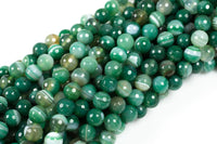 Teal Banded Agate, High Quality in Faceted Round, 8-10mm