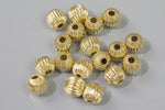 Corrugated SOLID BRASS Round Beads All Sizes