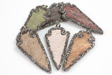 ARROWHEAD Pave Hematite Diamond Crystals Wrapped Arrowhead 2.5 -- Arrowhead made out of natural jasper-- Exclusive Item!!!