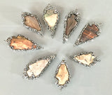 Pendant or Connectors!! ARROWHEAD Pave Hematite Diamond Crystals Wrapped 1.5 inches -- Made out of natural jasper-- Exclusive Item!!!